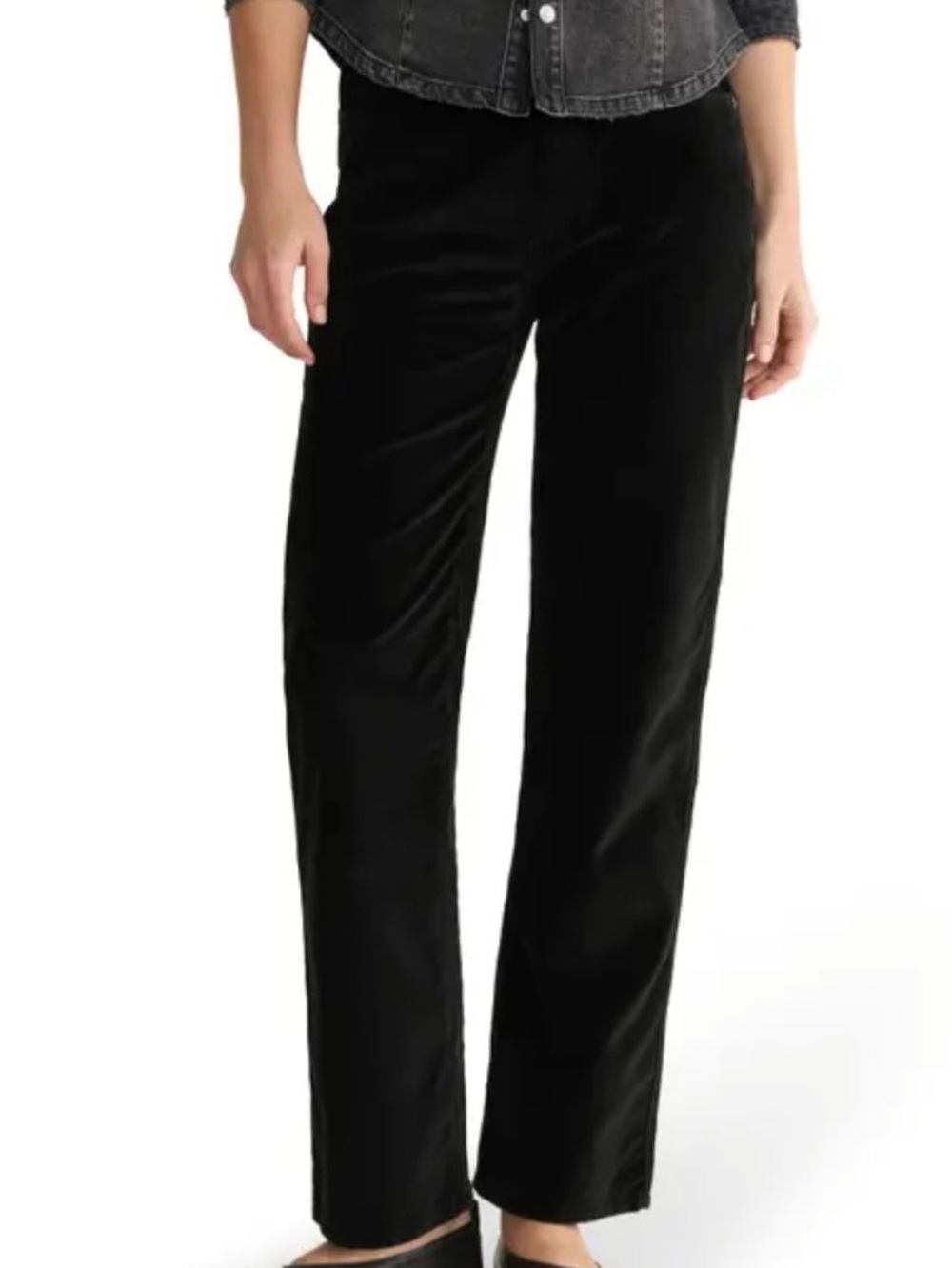 Ralph Lauren Black Velvet Straight Trousers